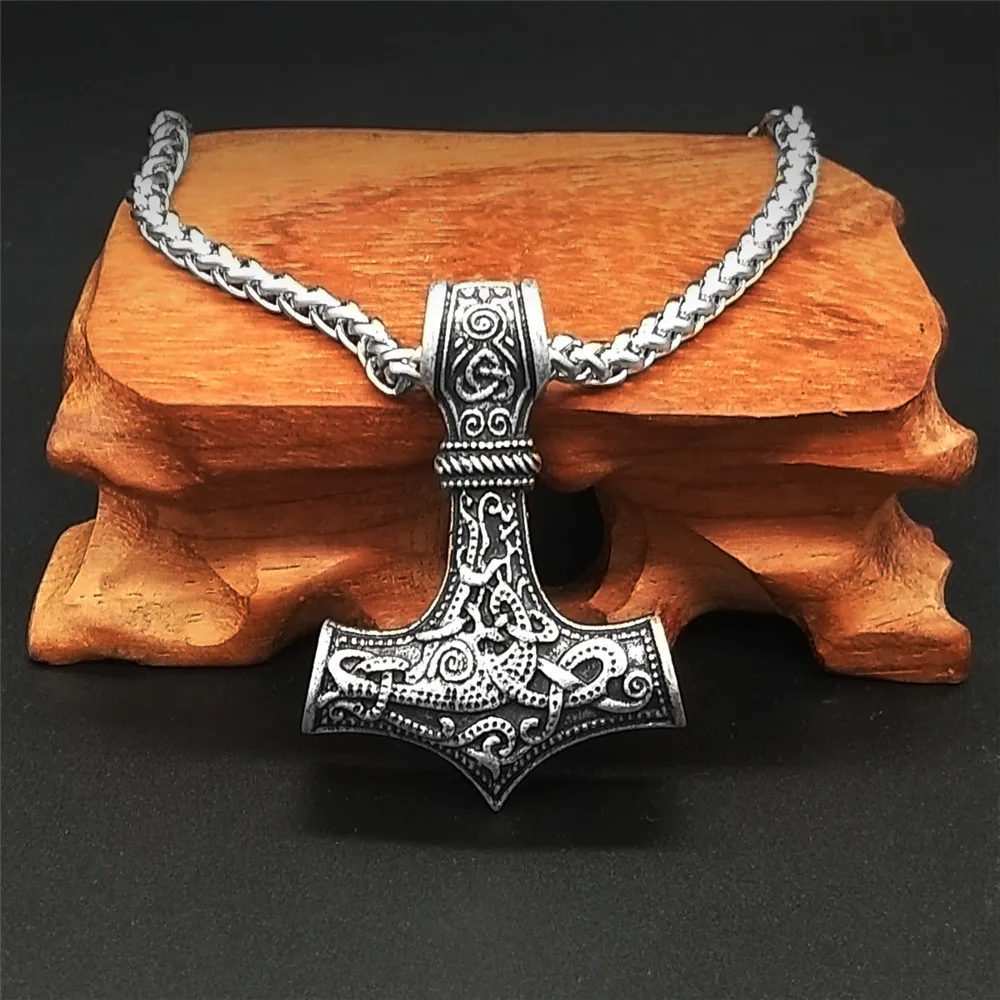 Ожерелье с подвеской Молот Мьёльнир для мужчин и женщин скандинавские украшения