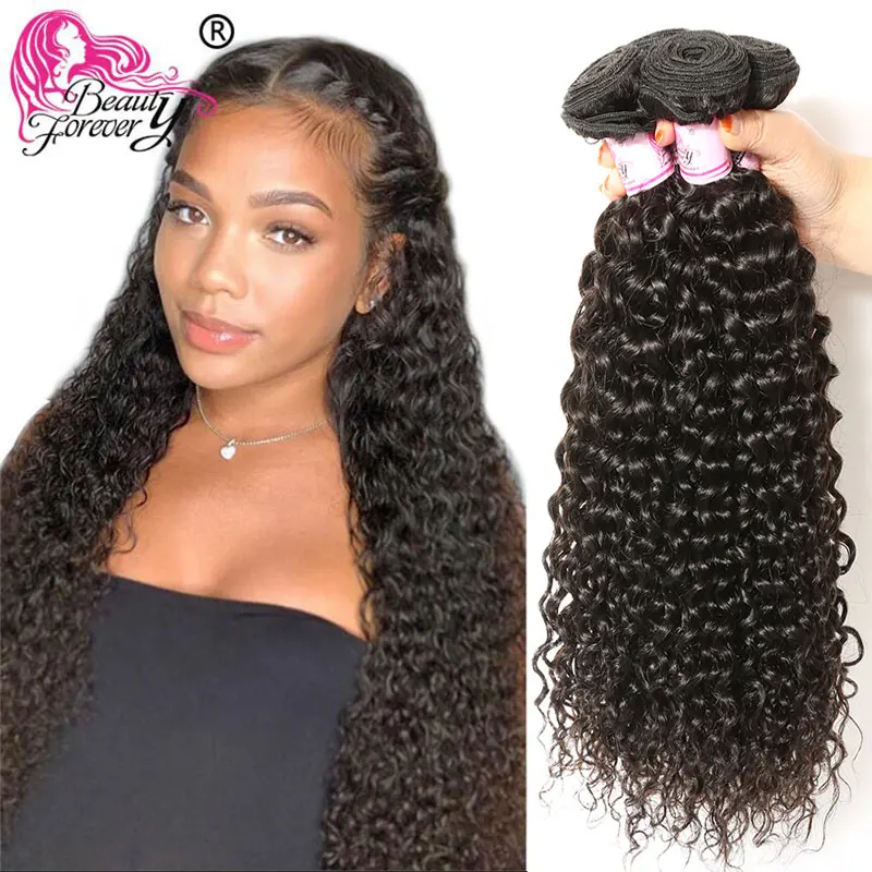 Малазийские Вьющиеся Волосы Beauty Forever волнистые пучки человеческие волосы Remy