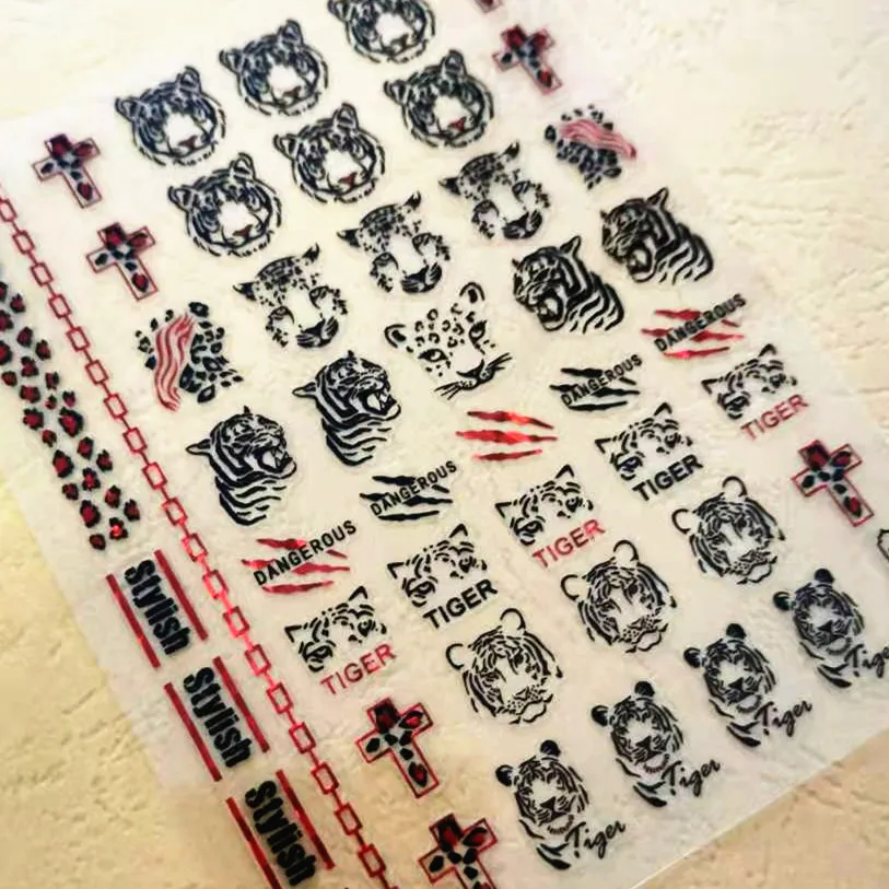 

Newest TSC 217 3D design nail art sticker decal stamping back gule DIY nail decoration tools