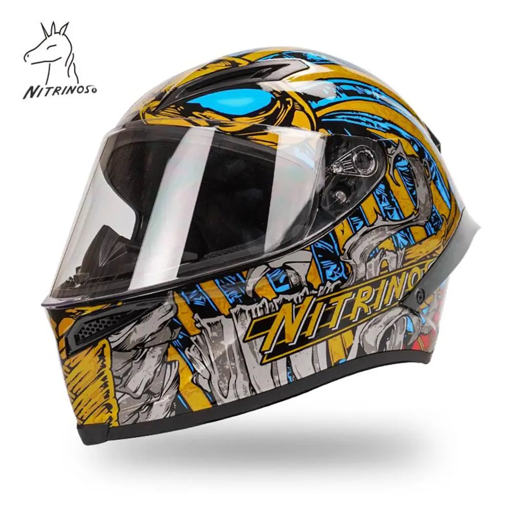 Мотоциклетный шлем на все лицо крутой фараона с большим шлемом для мотокросса