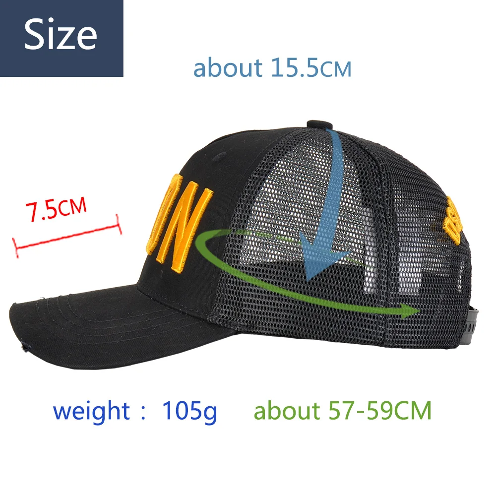 

DSQ2 hat Mesh Summer Baseball Cap for Men Women Pink Embroidery ICON Letters Dad Hat Hip Hop Trucker Cap Hombre Gorras Casquette