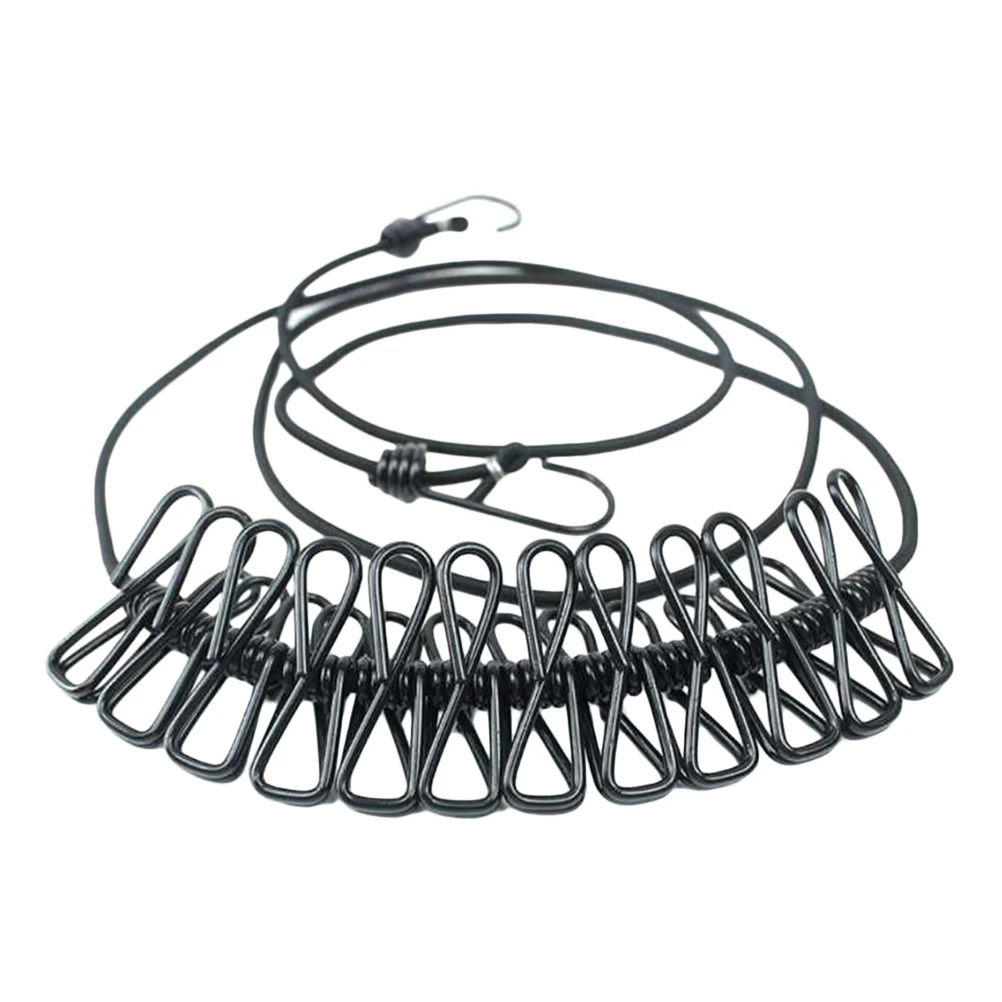 1 шт. бельевая веревка эластичная с зажимами Портативная сушилка для белья одежды