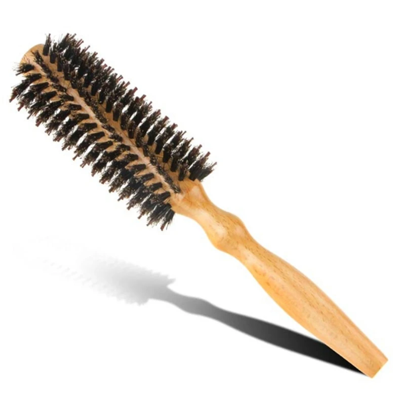 

Professional Boar Bristle Hair Round Wood Brush Hair Straightening and Curling Comb for Hairdressing Tool