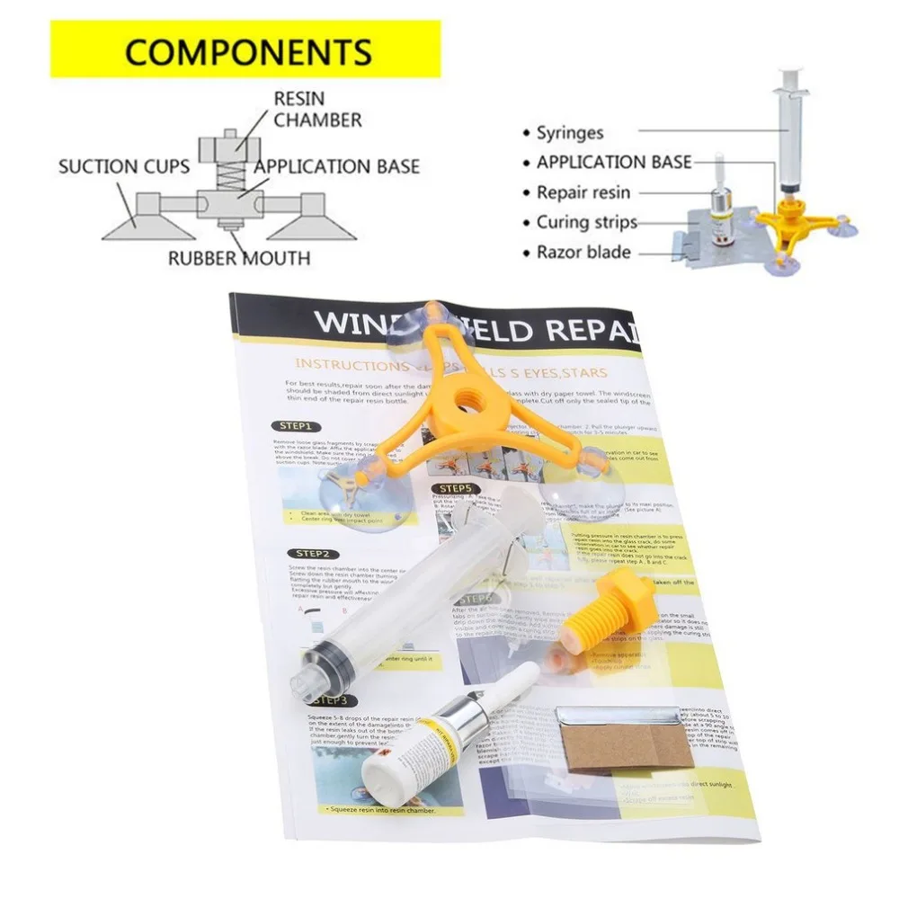 

DIY Car Wind Shield Glass Repair Kit Vehicle Glass Windscreen Repair Car Glass Repair Kit Crack Restore Tools for Car Styling