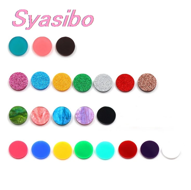 (20 шт./лот) искусственные диски без отверстий акриловые блестящие круглые