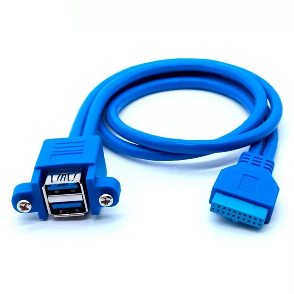 

Stapelbar USB 3,0 Weibliche Panel Typ zu Motherboard 20Pin Header Kabel Dual Ports 50cm