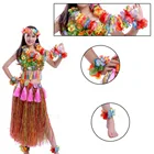 Пляжная вечеринка, Гавайский Цветочный костюм, танцевальная одежда, тканевый яркий цвет, юбка, комплект для летней вечеринки, танвечерние вальные украшения