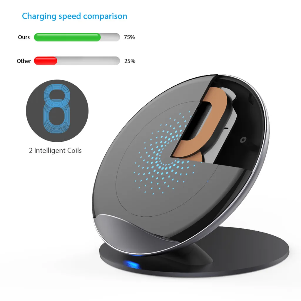 Ouhaobin Qi Wireless Charger For iPhone XS /XS MAX/XR Fast Charging Pad Stand Dock Holder Samsung Galaxy S9/S9 Plus | Мобильные