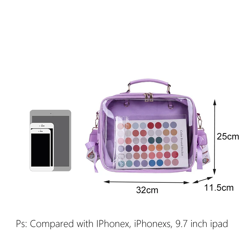 

Black Ita Bag Cute Backpack Girls Clear Front Pocket Transparent Rucksack Sweet Ita Shoulder Bag Women Jelly Itabag Bagpack H212