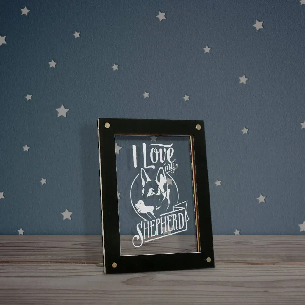 I Love my german Shepherd Dog порода освещение текст фоторамки домашний Декор подарок для любителей собак Щенок дизайн Успокаивающая Сонная лампа