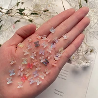 100pcs 3d resin butterfly glitter ab nail art decorations charm diy polish manicure nails art accessories