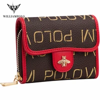 williampolo women%e2%80%98s wallet fashion short leather top quality card holder classic female purse zipper brand wallet for women