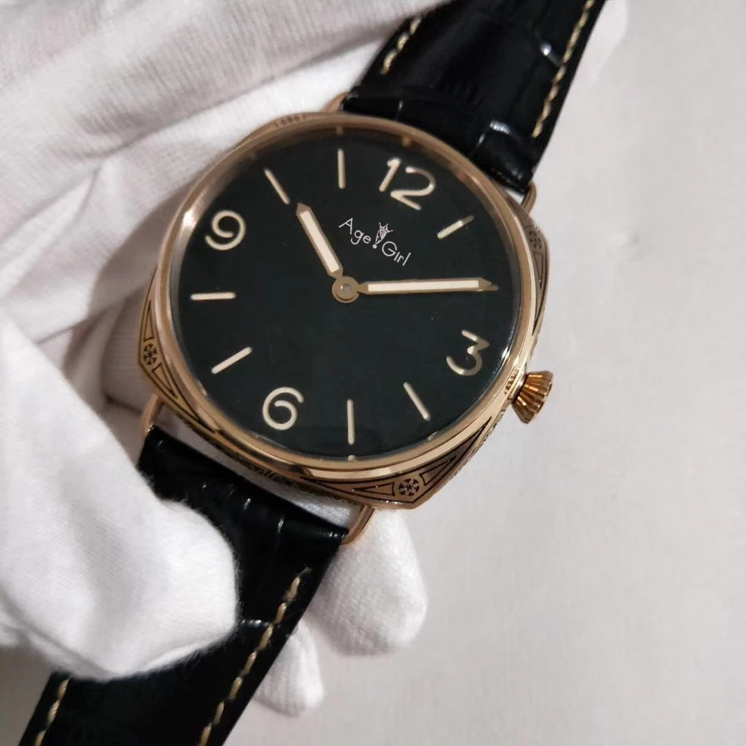 

Luxury New Men Automatic Mechanical Sapphire Stainless Steel Watches Rose Gold Black Leather Luminous Gent limited Watch