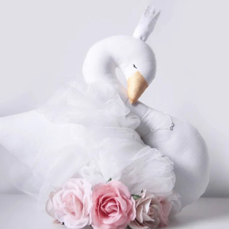 Kawaii розовый Лебедь подушка для маленьких девочек номера декор подушки детское