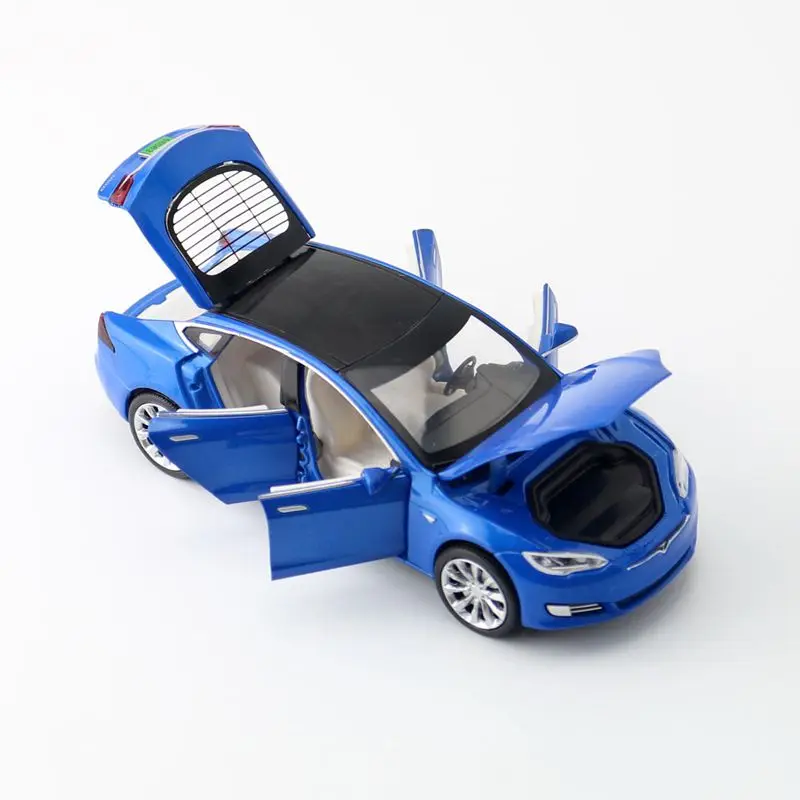 Proswon/Масштаб 1:32/модель игрушки под давлением/модель Tesla S/автомобиль со звуком