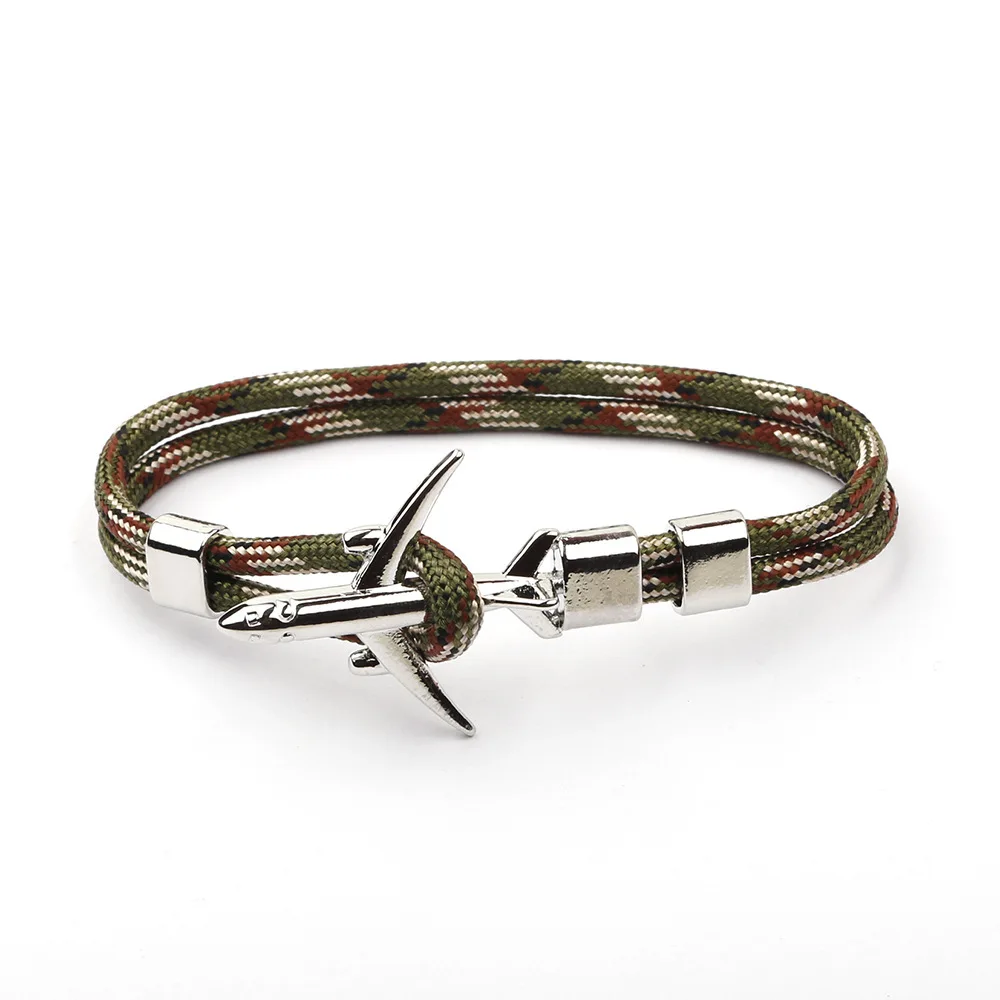 Браслет с подвеской в виде якоря самолета | Украшения и аксессуары