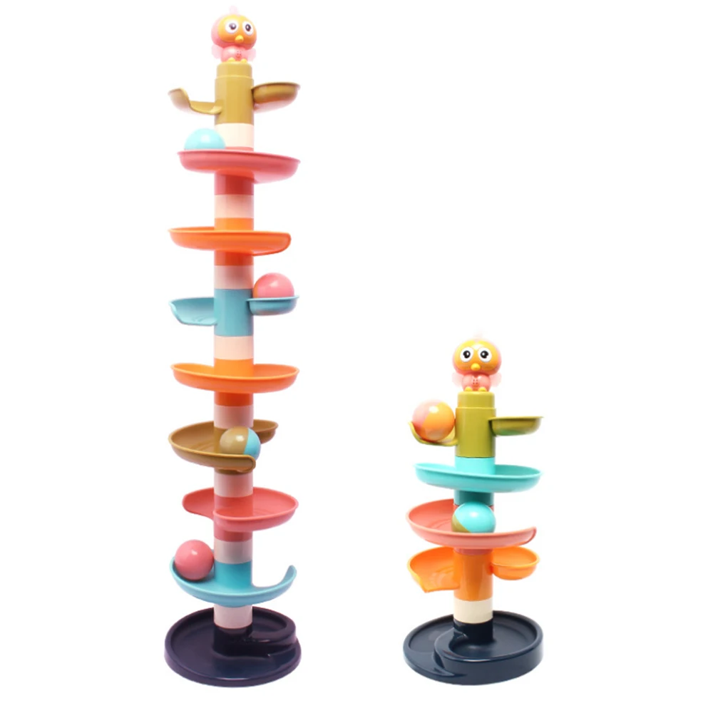 Детские строительные блоки игрушки скольжения башня забе вращающийся