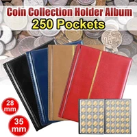pu leather album for coins sheets stamp album 250 pockets coin collection book for commemorative coin badges tokens album
