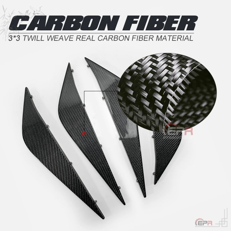 

For Nissan 2012 On R35 EPA Style Carbon Fiber Rear Under Bottom Diffuser Blade 4pcs Glossy Finish GTR DBA Splitter Body Kit Trim
