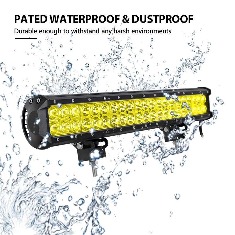 Светодиодный фонарь Willpower противотуманная фара желтого цвета 20 дюймов 126 Вт 12 22