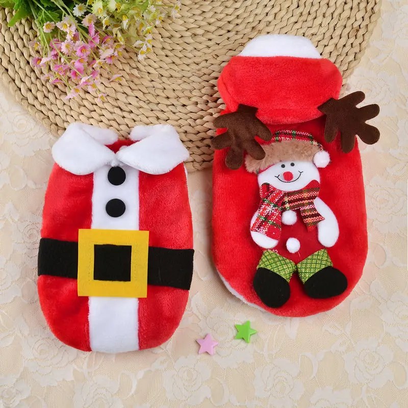 [2021]Autumn new style Korean Christmas red clothes pet cat clothes Teddy autumn clothes puppies small dogs Bichon  pet clothes