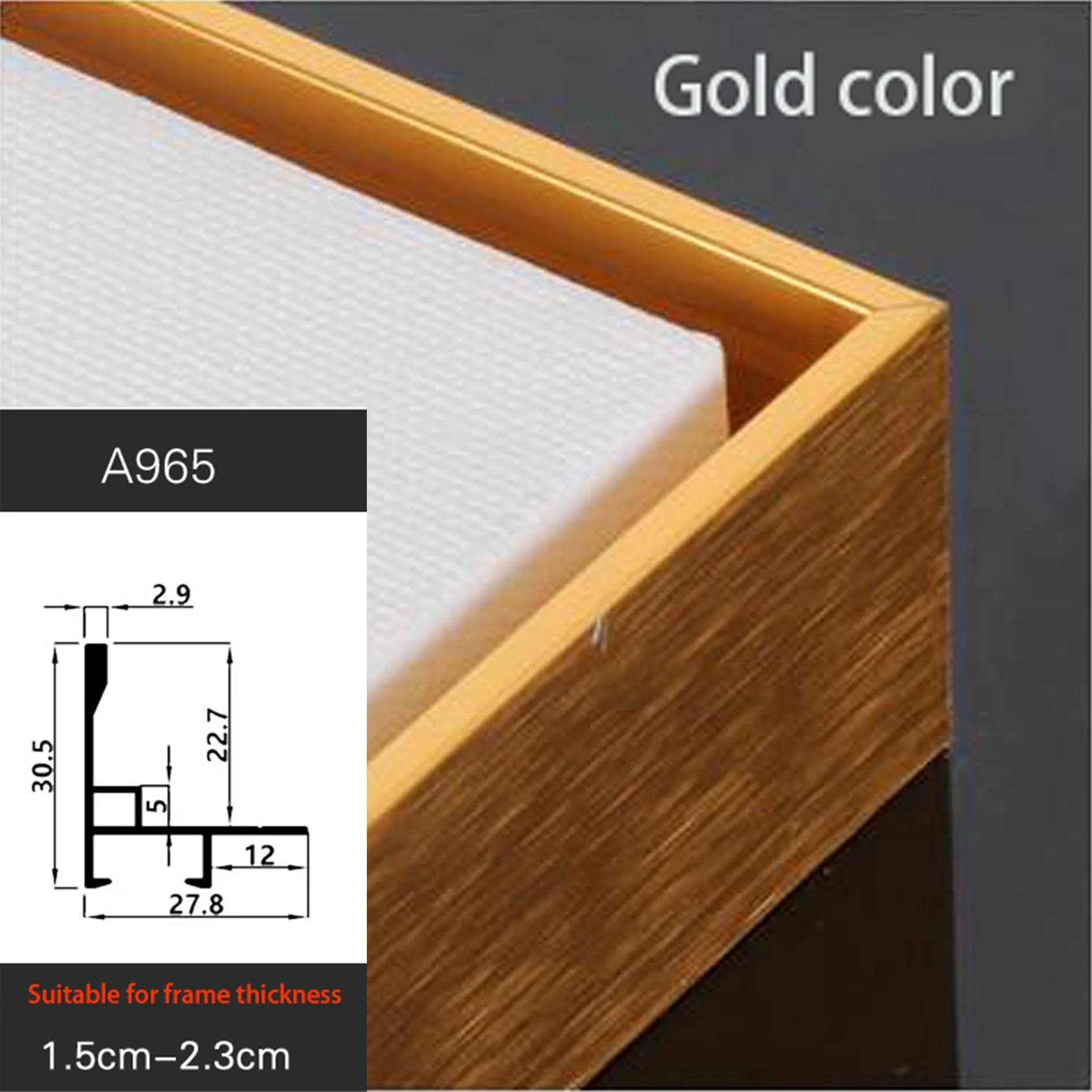 A965 Gold color Рамка для картин, большой размер, сделай сам, холст из алюминиевого сплава, картина, рамка для картин маслом, рама ramka na zdjecie porta retrato - Цвет: A965 Gold color
