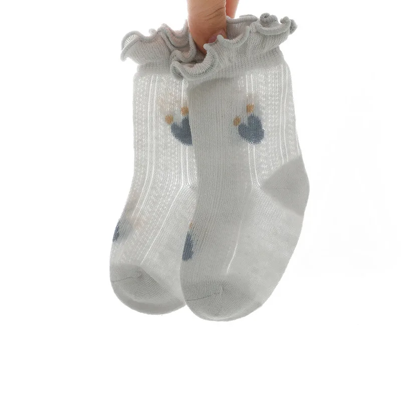 

New Baby Cotton Socks Girls Child Summer Thin Section Mesh Fungus Lace Socks Soft Breathable Newborn Baby 0-5years Shoe Acces