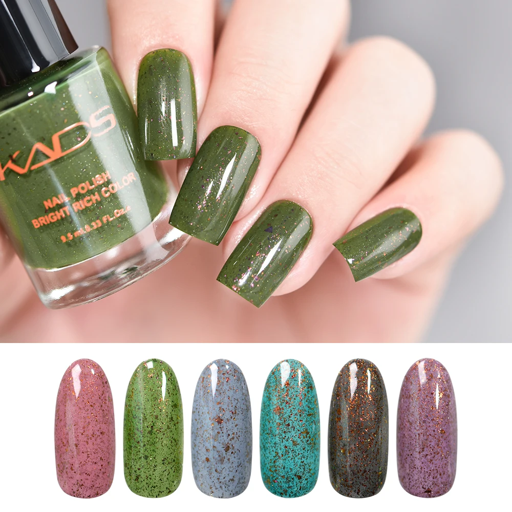 KADS 6pcs/set Mica Nail Polish 9.5ML Sequins Flakies Semi Permanent Art Lacquer Varnish Shinny Shimmer | Красота и здоровье