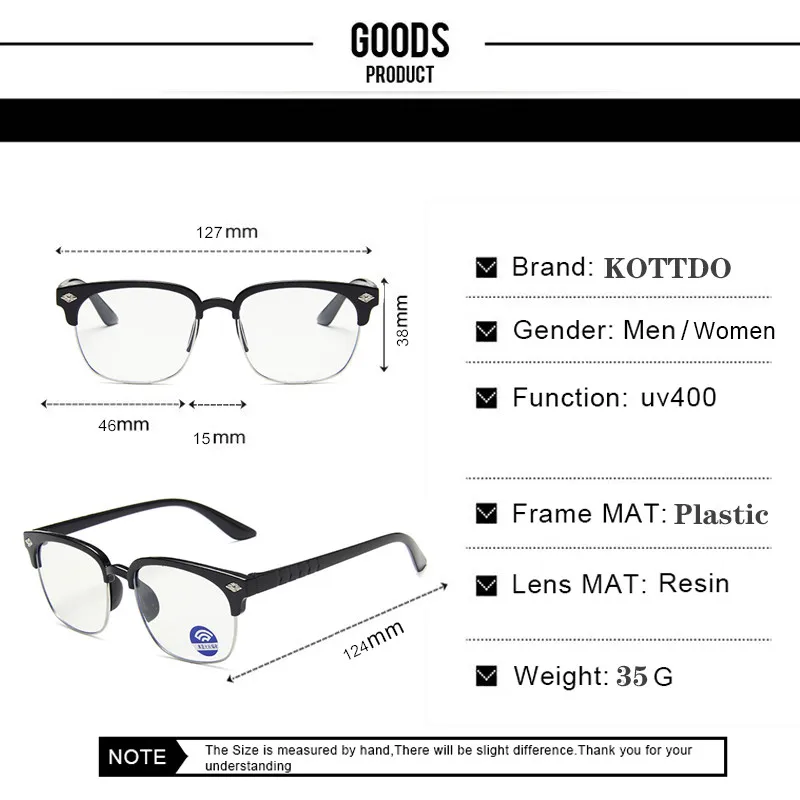 2020 классические модные черные очки с защитой от синего света Ретро квадратные