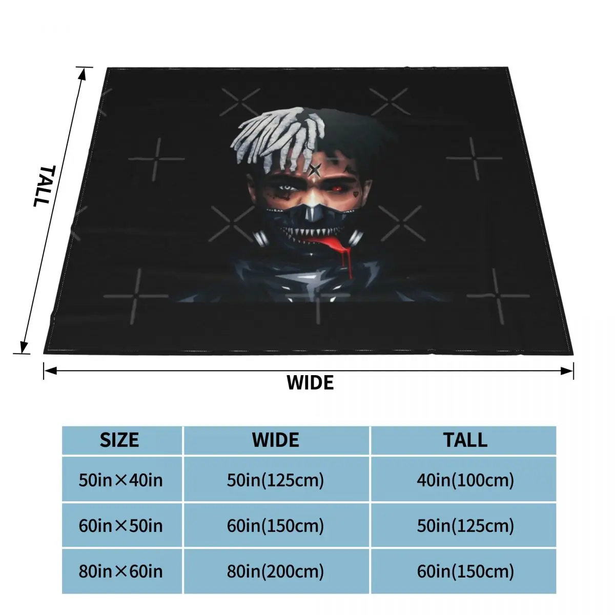 Xxxtentacion-Manta a cuadros para cama, funda doble para sof&aacute;, toalla de playa de lujo-3