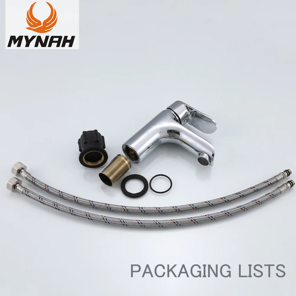 

MYNAH Bath Sink Faucet Bathroom Cold and Hot Tap 360 Rotating Basin Faucets White Paint Spraying Bath Mixer