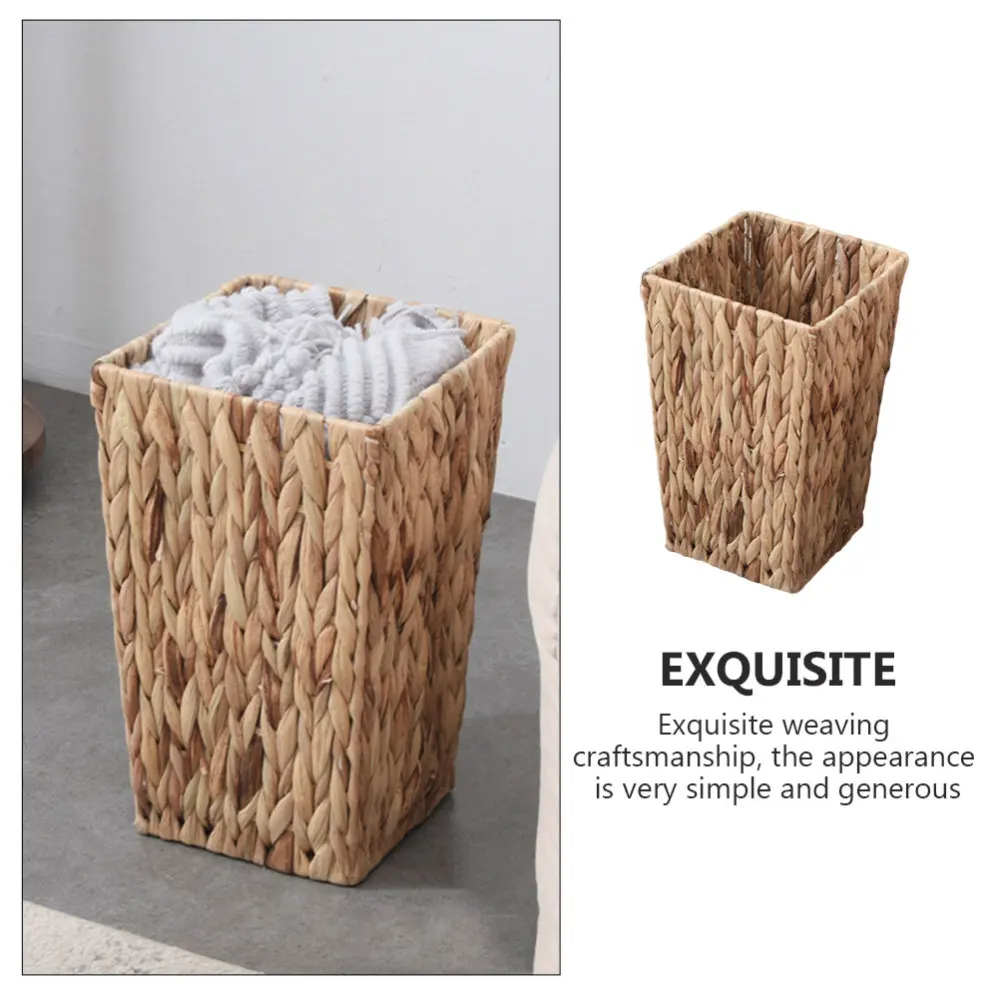 

1Pc Retro Rattan Basket Wooden Storage Box Woven Flower Basket for Home