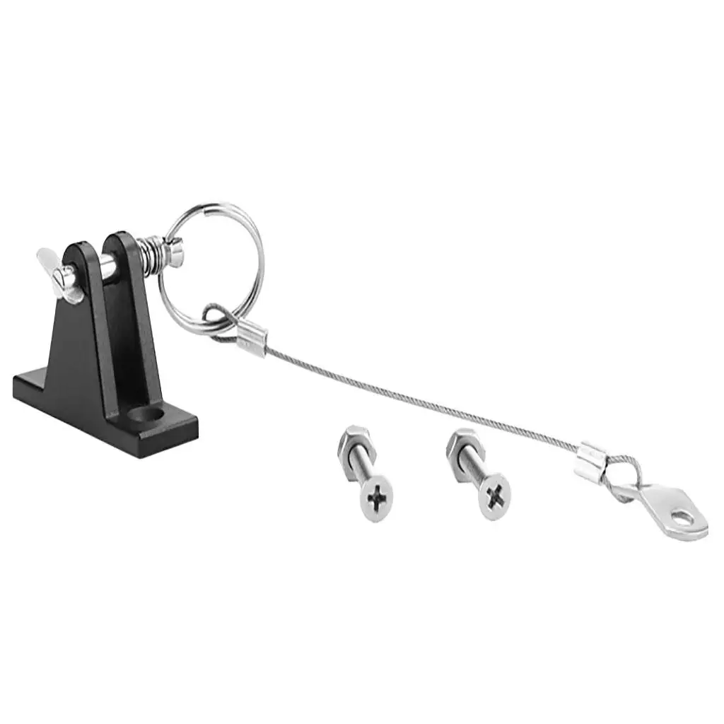 

Black Nylon Yacht Bimini Top Fitting with Quick Release Pin and Lanyard Set
