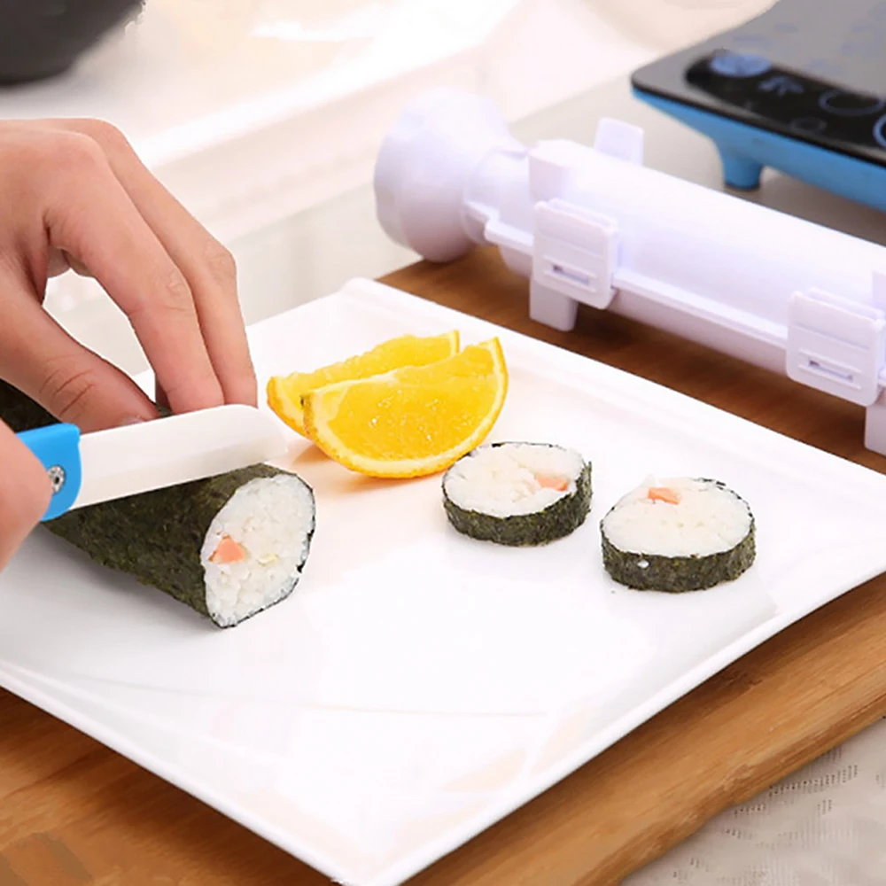 

Hot Sale Sushi Maker DIY Sushi Mold Japanese Roll Rice Mold Kitchen Tools Bazooka Vegetable Meat Rolling Sushi Making Machine