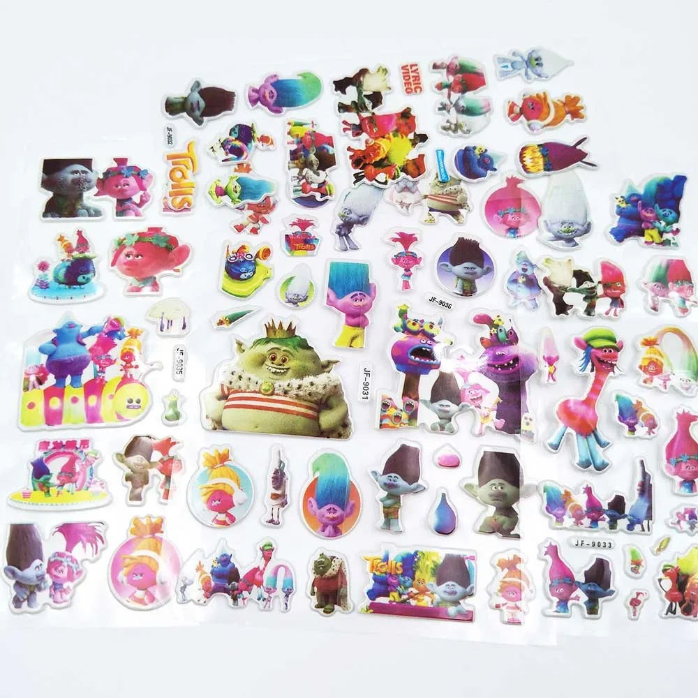 Sticker 6pcs 10 шт./пакет с героями мультфильма «тролли» вечерние поставки Бумага тарелка для торта посуда для детей, хороший подарок на день рождения украшения тарелки с троллями - Цвет: Sticker 6pcs