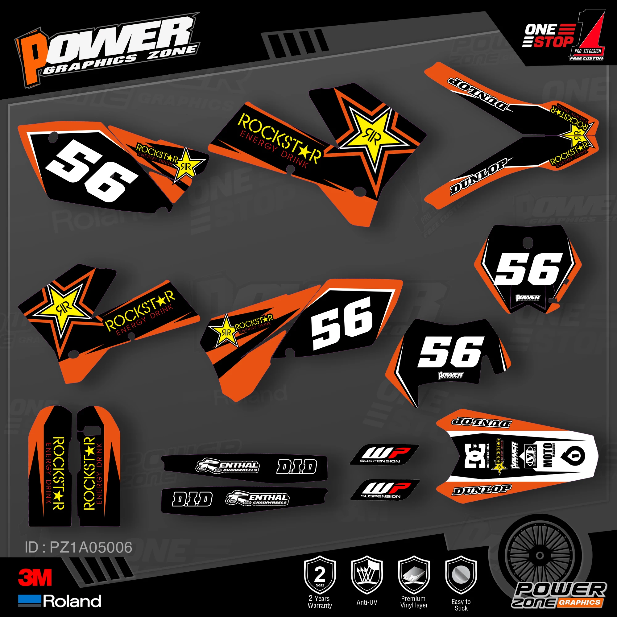 Набор наклеек PowerZone для KTM SX SXF MX 05-06 EXC XCW Enduro 05-07 125-500cc 06 | Автомобили и мотоциклы