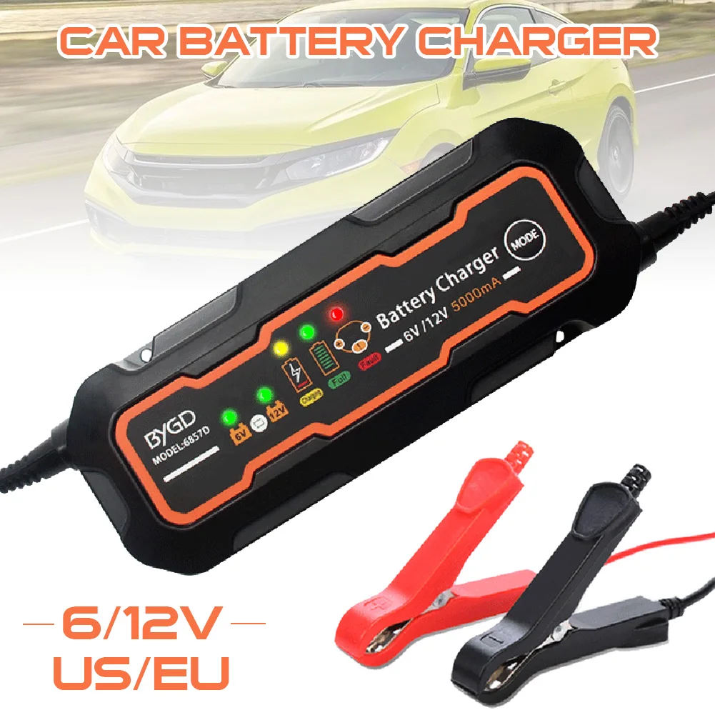 

Fully-Automatic 5-Amp Battery Charger Battery Maintainer for Cars Boats, Scooters Mowers 6V/12V 2020NEW Fast Charger
