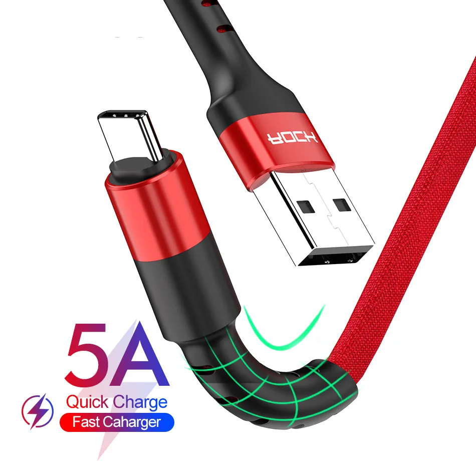 ROCK usb type-C кабель для samsung S9 S8 Быстрая зарядка type-C мобильный телефон дата зарядки USB C кабель для Xiaomi mi9 Redmi note 7