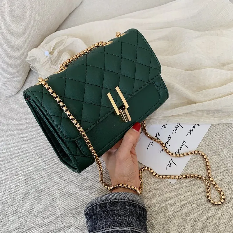 Новые кожаные сумки через плечо с цепочкой для женщин модная маленькая наплечная