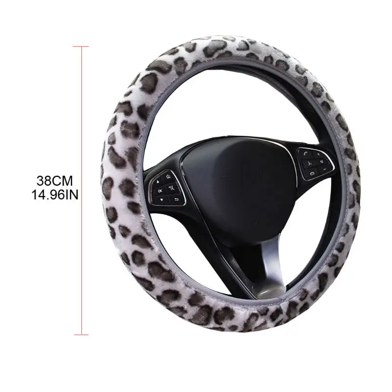 

3Pcs/set Fashion Leopard Printed Steering Wheel Cover Hand Brake Gear Protective Cap for Car Auto Accessories