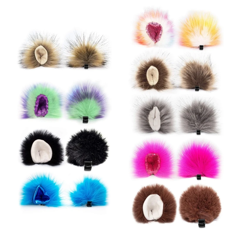 Женский головной убор с кошачьими ушками волка Плюшевые Пушистые заколки для