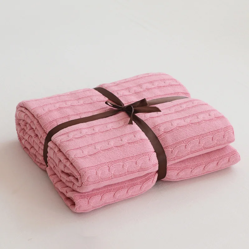 Однотонное быстрое покрывало для кровати мягкое постельное белье вязаное одеяло