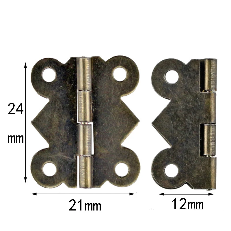 10 шт. винтажная декоративная мебель мелкие петли шкафа бабочка шарнир ящик для