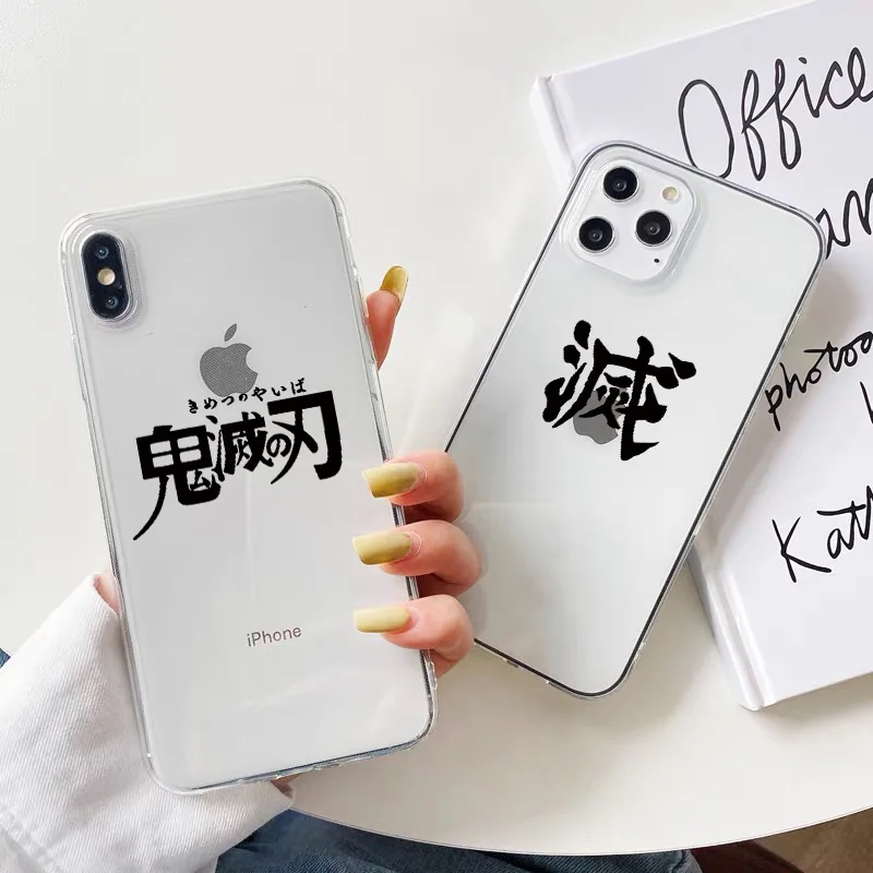 

Anime Phone Case Demon Slayer Kimetsu No Yaiba For iPhone 13 7 8 plus SE2 12 11 pro max X XS MAX XR Sort Clear Transparent Cover