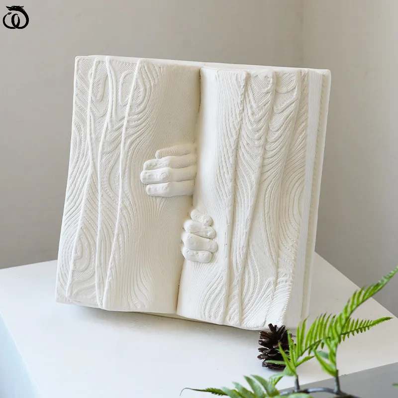 

Книжки с геометрическим рисунком, Художественная Скульптура, статуэтка с абстрактным жестом, статуэтка, украшение, полимерное ремесло, мин...