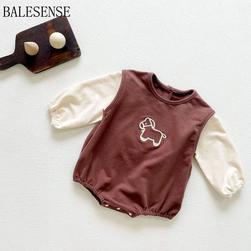 Хлопковая одежда для новорожденных Осенние Комбинезоны с длинным рукавом наряд