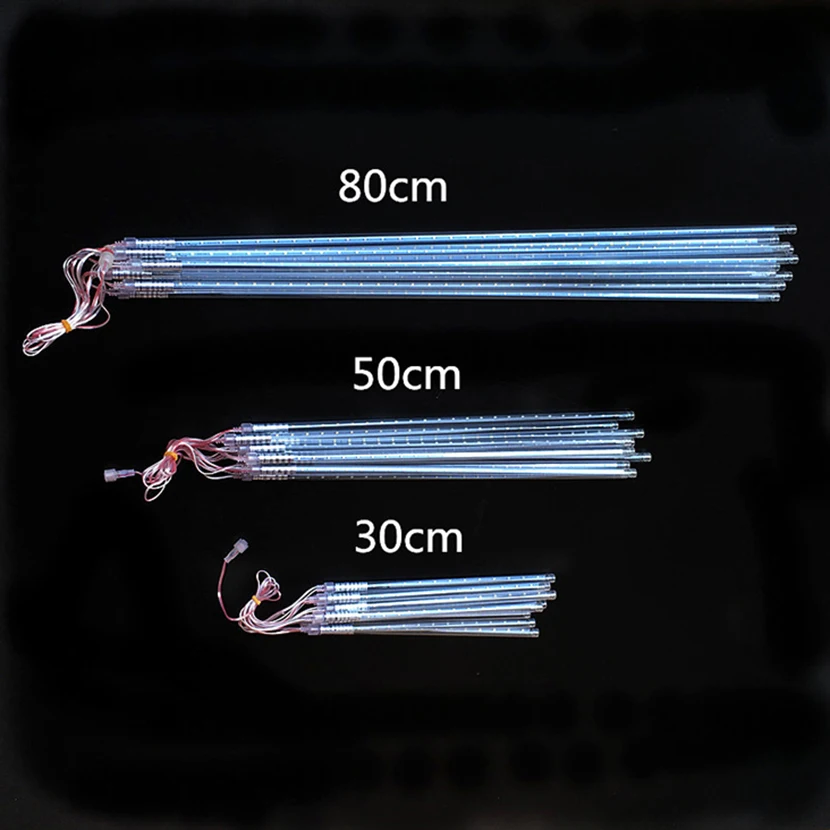 Разноцветные трубки для метеоритного дождя светодиодные рождественские лампы 10