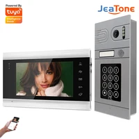Jeatone Video Intercom With Lock For Home Apartment WiFi Wireless VideoDoorbell DoorPhone Password Swiping System AHD960P Tuya