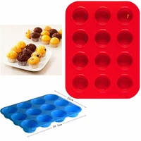 1pc 12 holes silicone mold muffin cupcake baking tray fluted cake pudding mold diy baking kitchen accessories