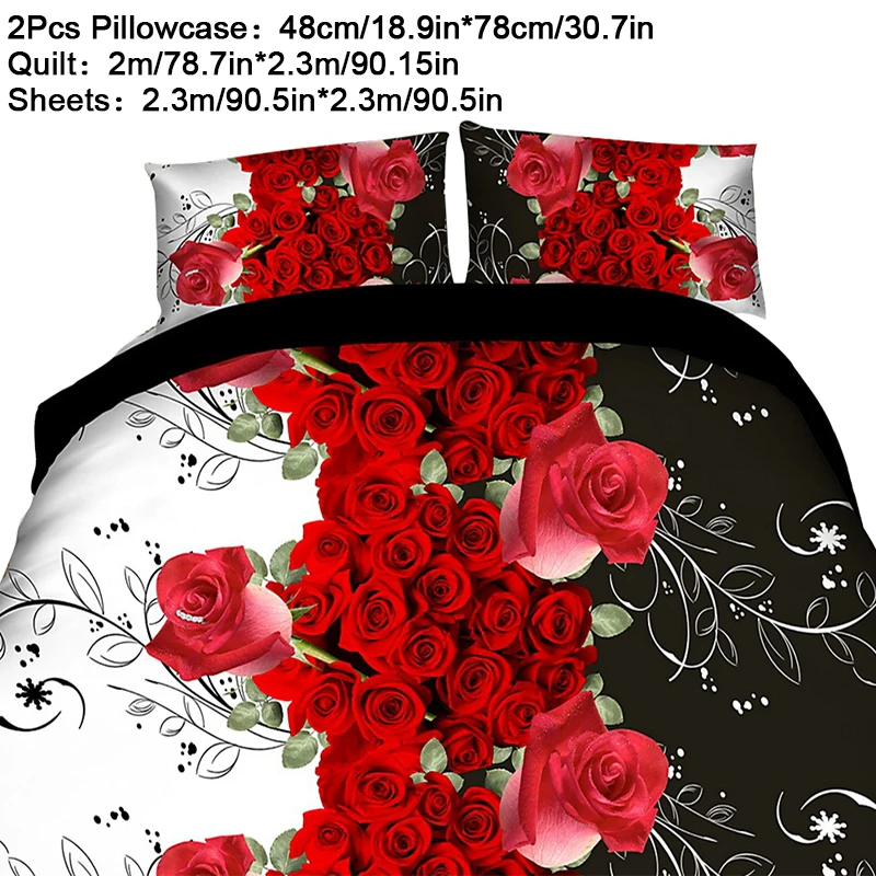 26 HIFUAR Комплект постельного белья flower3/4 шт с принтом розы роскошное постельное белье для пододеяльника наволочка постельное белье украшение комнаты домашний текстиль - Цвет: 26